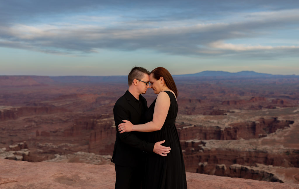 Sunset engagement session in Canyonlands National Park in Moab, Utah