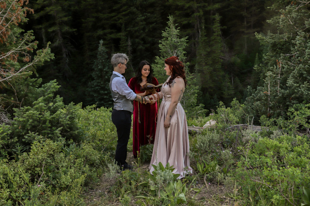 Mountain Elopement Locations Near Salt Lake - lesbian hand fasting elopement in Big Cottonwood Canyon