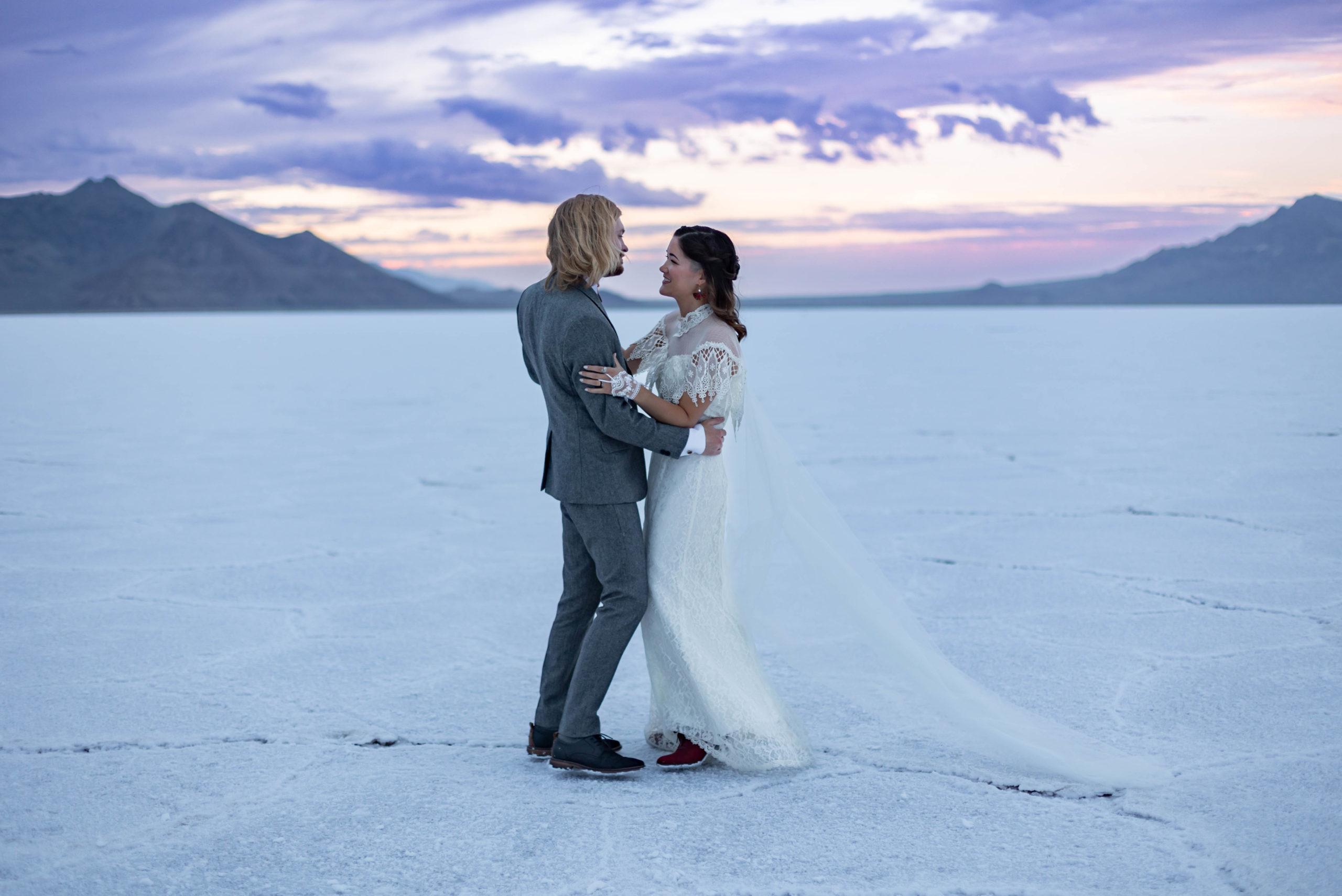 Bonneville Salt Flats Utah Wedding Photos