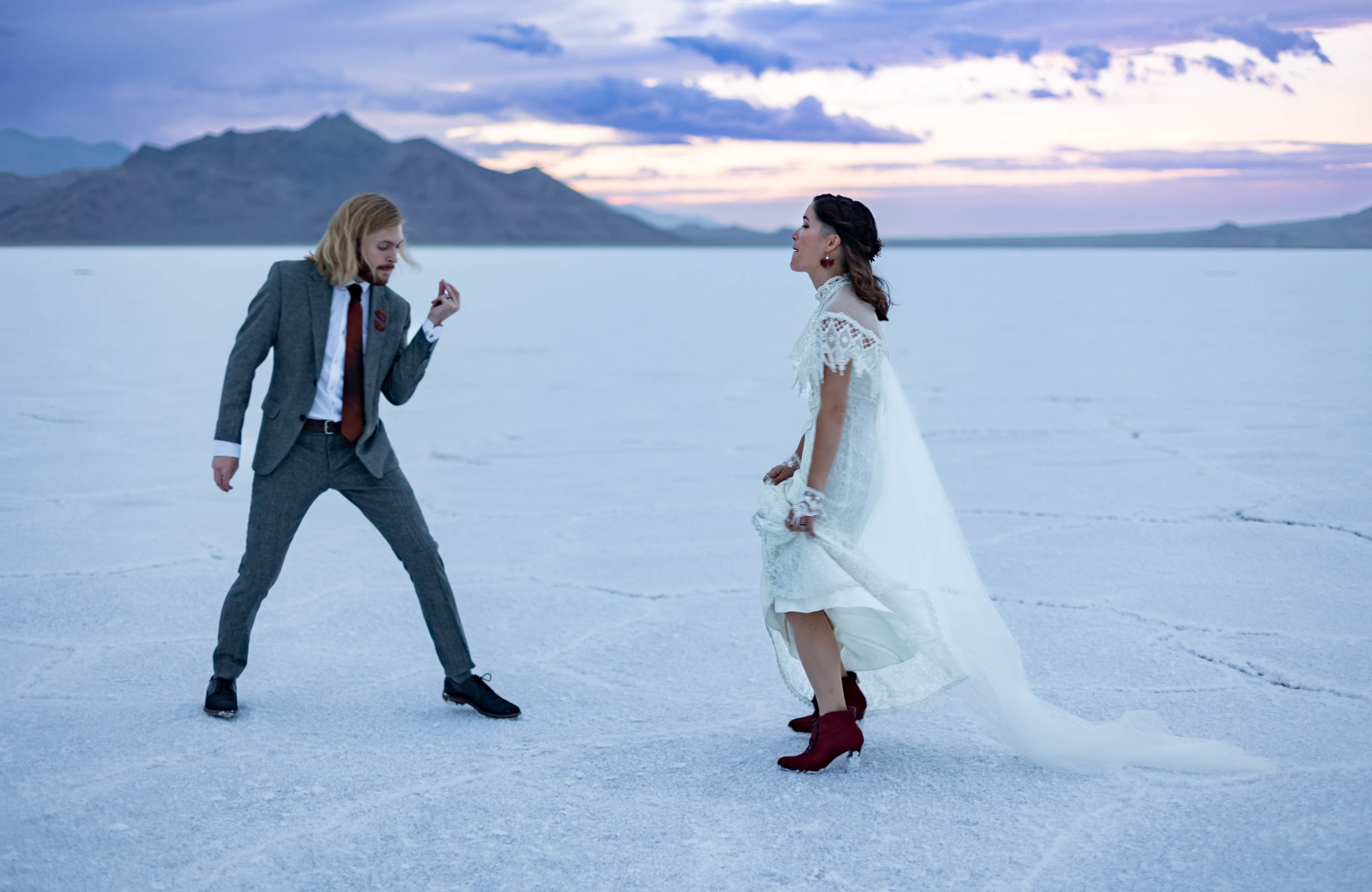 Bonneville Salt Flats Utah Wedding Photos